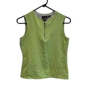 LL Bean Outdoors Women's Sleeveless 1/4 Zip Top Green Casual Activewear Layer XS